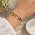 Heart Charm Crystal Cuff