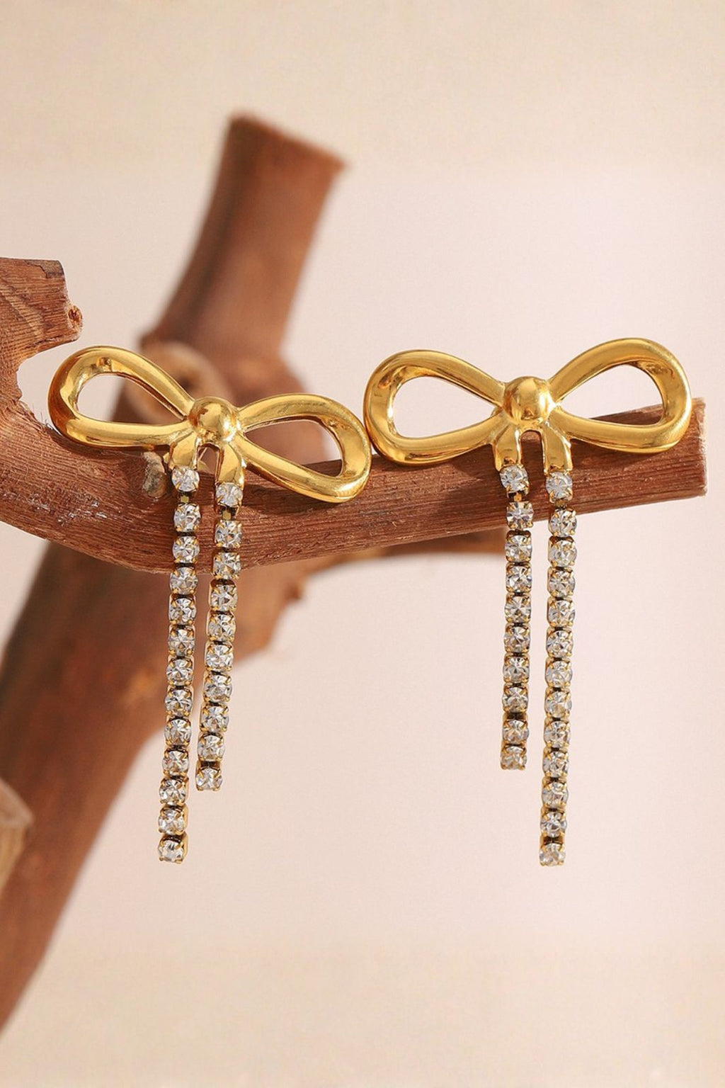 Crystal Bow Stud Earrings