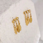 Crystal Leaf Drop Earrings