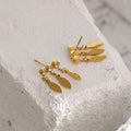 Crystal Leaf Drop Earrings
