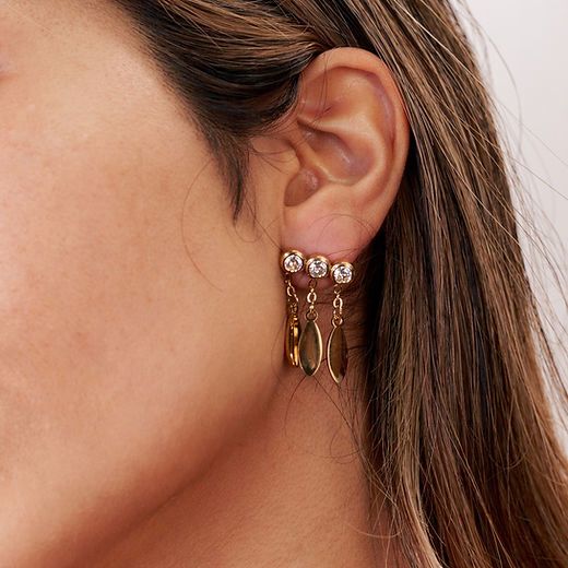 Crystal Leaf Drop Earrings