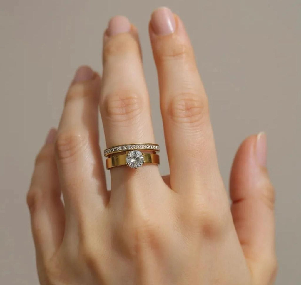 Layered Stone Ring