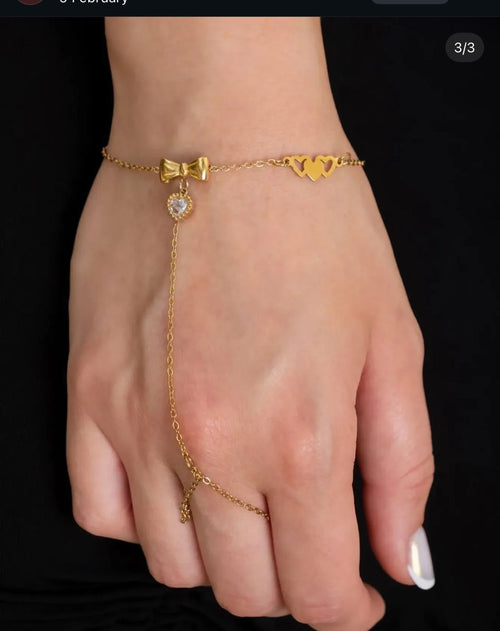 Bow & Heart Hand Chain