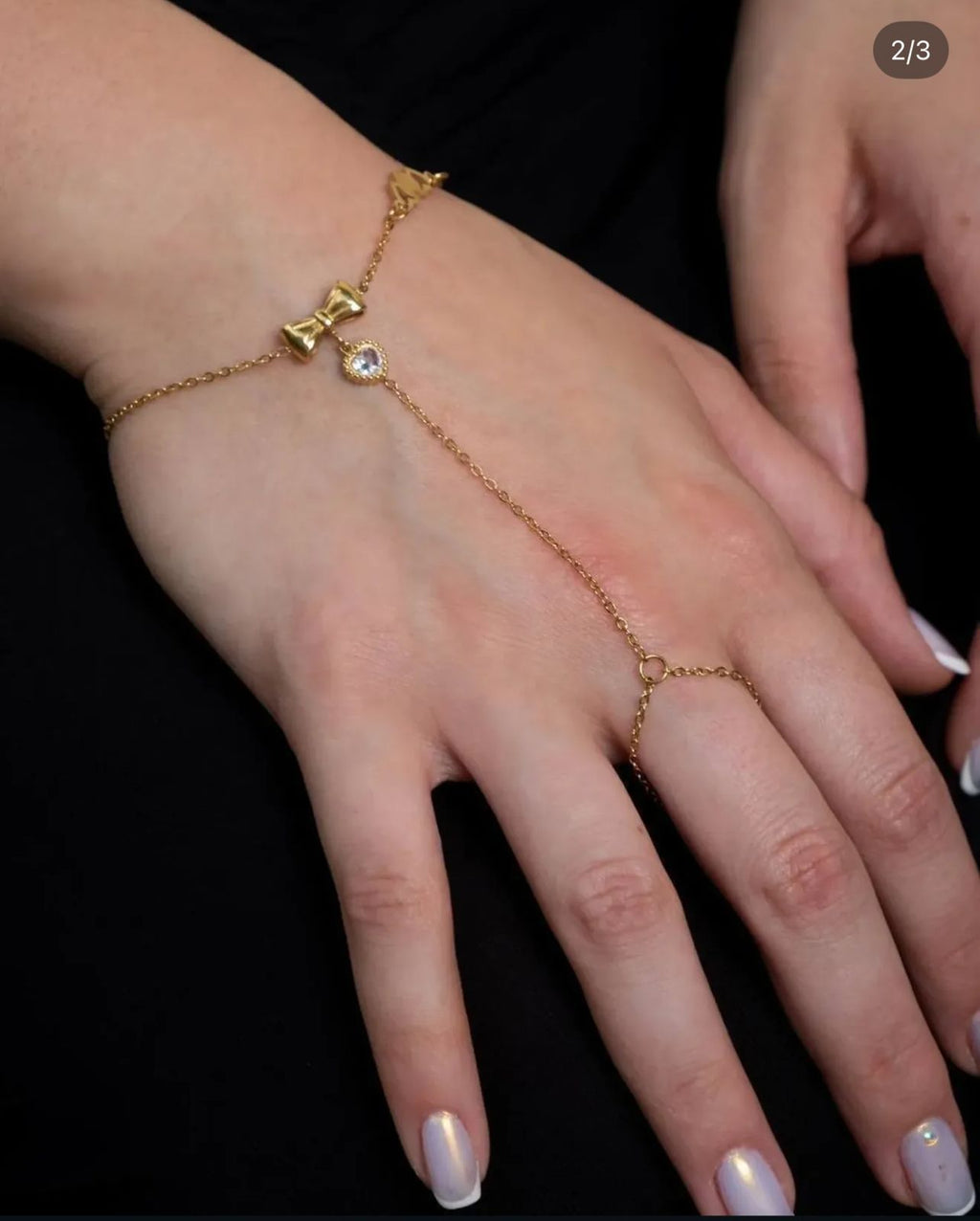 Bow & Heart Hand Chain