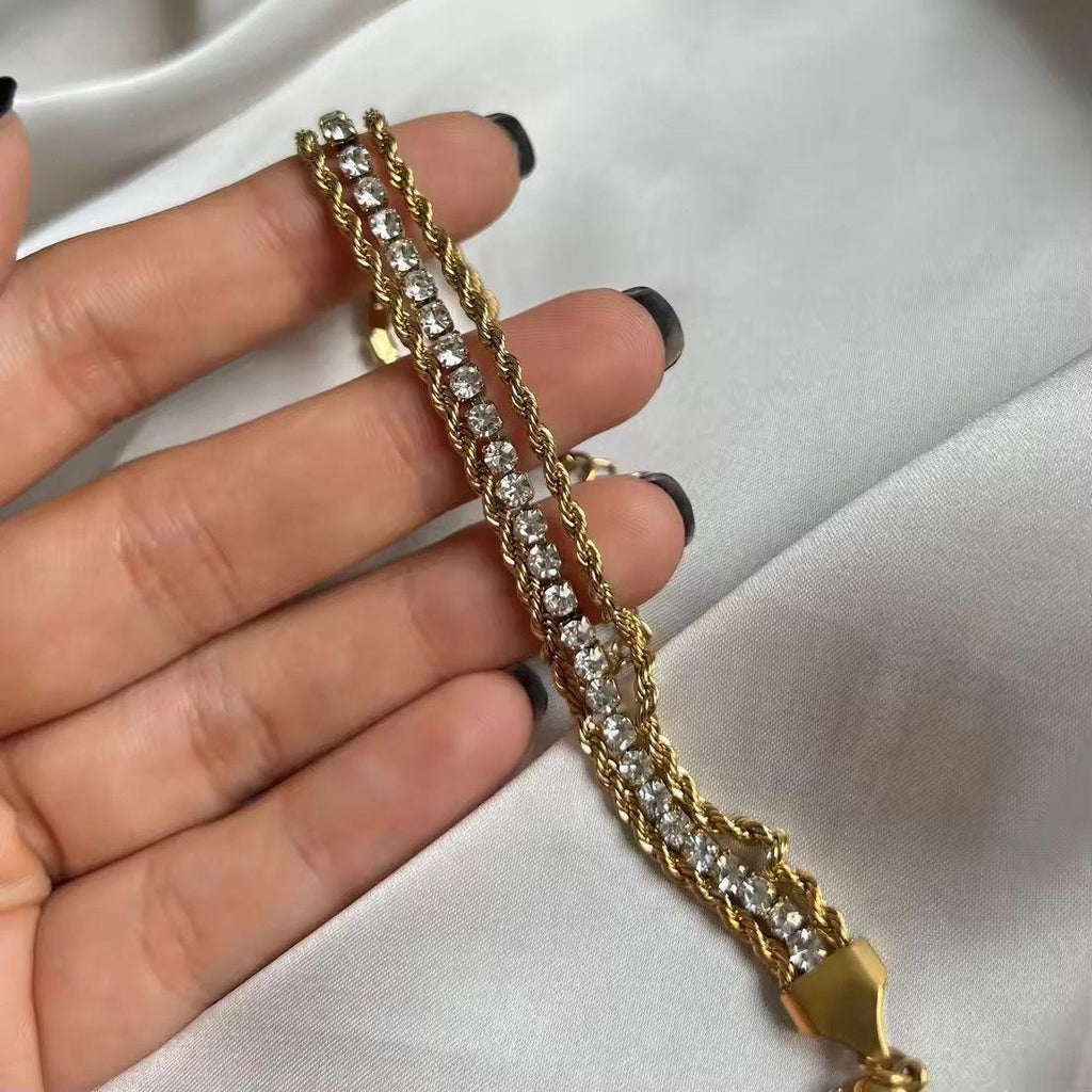 Layered Rhinestone Bracelet