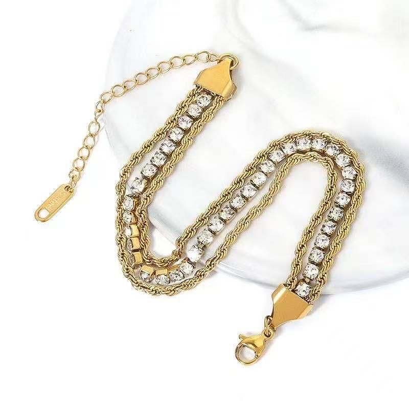 Layered Rhinestone Bracelet