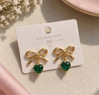 Gold Bow Drop Earrings